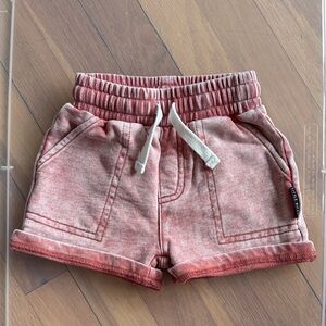 Little bipsy distressed red Shorts with functional Drawstring